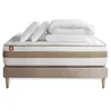 Image de Pack prêt à dormir matelas LE RAFFINÉ 140x190cm Ressorts ensachés + Mémoire de forme BioVisco + sommier Beige