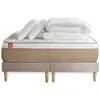 Image de Pack prêt à dormir matelas LE SOYEUX 180x200cm Ressorts ensachés + Mémoire de forme BioVisco + double sommiers Beige