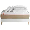 Image de Pack Matelas Le Soyeux - Ressorts ensachés et mémoire de forme - Ep : 24cm - Sommier kit Blanc avec couette et 2 oreillers