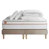Image de Pack prêt à dormir matelas LE PAISIBLE 200x200cm Mémoire de forme BioVisco + double sommiers Beige + 2 oreillers + couette