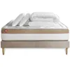 Image de Pack prêt à dormir matelas LE COSY 140x190cm Mémoire de forme - Ep. 30cm + sommier kit Beige + 2 oreillers + couette 240x220