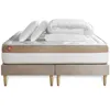 Image de Pack prêt à dormir matelas LE COSY 200x200cm Mémoire de forme - Ep. 30cm + double sommiers Beige + 2 oreillers + couette