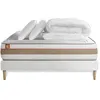 Image de Pack prêt à dormir matelas LE TENDRE 160x200cm Ressorts ensachés + Mémoire de forme + sommier kit Blanc