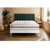 Image de Matelas 140 x 190 cm Le Tendre - Ressorts ensachés - Ep : 28 cm - sommier Blanc avec 2 oreillers et couette