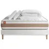 Image de Pack prêt à dormir matelas LE DÉLICAT 160x200cm Ressorts ensachés + Mémoire de forme + sommier kit Blanc