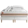 Image de Pack prêt à dormir matelas LE DÉLICAT 160x200 Ressorts ensachés et Mémoire de forme + double sommiers Blanc