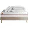 Image de Matelas 160 x 200 cm Le Doux - Mousse à mémoire de forme - Ep : 24 cm - sommier Blanc avec 2 oreillers et couette