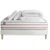Image de Pack Matelas Le Doux - Mémoire de forme - Ep : 24cm - Sommier kit Blanc avec couette et 2 oreillers