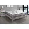 Image de Pack prêt à dormir matelas ACTILATEX 200x200cm à MÉMOIRE DE FORME + LATEX + sommier KIT gris + 2 oreillers + couette