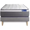 Image de Ensemble matelas ACTILATEX PLUS 120x200 Latex+Mémoire de forme Maxi épaisseur 7zones de confort + sommier KIT gris