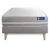 Image de Ensemble matelas latex + mémoire de forme actilatex touch 120x190 3zones de confort + sommier kit gris