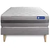 Image de Ensemble matelas ACTIMEMO RELAX mémoire de forme 80x200 cm Maxi épaisseur 5zones de confort + sommier KIT gris