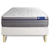 Image de Ensemble matelas Ressorts ensachés+Mémoire de forme ACTIFLEX ZEN 80x190 Maxi épaisseur 7zones de confort + sommier KIT blanc
