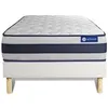 Image de Ensemble matelas Latex et Mémoire de forme ACTILATEX ERGO 120x190 cm Maxi épaisseur 5zones de confort + sommier KIT blanc