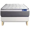 Image de Ensemble matelas ACTIMEMO PLUS 80x190 Mémoire de forme Maxi épaisseur 7zones de confort + sommier KIT blanc