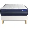 Image de Ensemble matelas ACTIMEMO TECH 120x200 Mémoire de forme Maxi épaisseur 5zones de confort + sommier KIT blanc