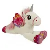 Image de Peluche geante licorne blanche avec ailes rose 87cm - grande peluche - animal fantastique - enfant