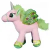 Image de Peluche geante licorne rose avec ailes verte 88cm - animal fantastique - grande peluche enfant