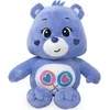 Image de Peluche bisounours tougentille mauve avec 2 coeurs 28 cm - peluche licence - doudou enfant - ours