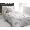 Image de Parure de couette 140x200 cm HOME LINGE PASSION POMPADOUR : Housse de couette + 1 taie d'oreiller - 100% Coton 57 Fils - Blanc/rose