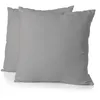 Image de Lot de 2 taies d'oreiller - HOME LINGE PASSION - 63 x 63 cm - Gris clair