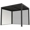 Image de Pergola bioclimatique + 2 rideaux manuels côté 3 m et côté 2,40 m - 7,20 m2 - Alu