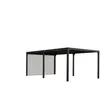 Image de Pergola bioclimatique 360x598 avec rideau gris clair surf de protection 21,52 m2 Habrita per36r60bi