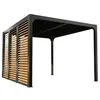 Image de Pergola bioclimatique ALUMINIUM 10,80 m² - ventelles latérales - imitation bois