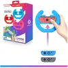 Image de Oniverse Pack de 4 supports de manette de roue de course - Bleu/Rouge/Green/Pink (Switch), Manette : accessoires, Multicolore