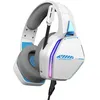 Image de Casque Gaming Filaire Oniverse Nebula LED pour PS5 PS4 Switch Xbox PC Mac - Blanc et Bleu