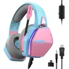 Image de Casque Gaming PS5/PS4/Switch/Xbox/PC - Oniverse - Micro réglable et Haut-parleurs 50mm - Nebula Rose