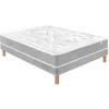 Image de Ensemble Matelas et Sommier Douces Nuits 9738 140x200 Ferme Sommier Moelleux Blanc