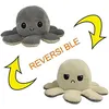 Image de Peluche Pieuvre Réversible Gris et Blanc