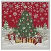 Image de Tissu carré jacquard 48x48 magie de Noël(...) - magie rouge