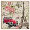 Image de Carré simili cuir 44x44 cm Paris voiture ancienne(...) - parischevaux