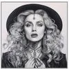 Image de Carré simili cuir 44x44 cm portrait noir et blanc(...) - kc0060