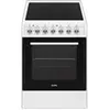 Image de Continental Edison CECV50FCW - Cuisinière - pose libre - largeur : 49.8 cm - profondeur : 67 cm - hauteur : 86 cm - avec système auto-nettoyant - classe A - blanc/noir