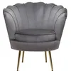 Image de Fauteuil en velours Floria - 75 x 68 x 77.5 cm - Gris
