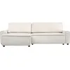 Image de Canape angle fixe PALOZI SOFA 3 places en velours beige 153 x 282 x 93 cm