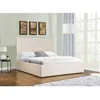 Image de Lit coffre habitat et jardin 216.5 x 169.5 x 121.5 cm en velours cadre a lattes pour 2 personnes de couleur beige