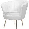 Image de Fauteuil bouclette Floria - 75 x 68 x 77,5 cm - Blanc