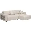 Image de Canape angle fixe PALOZI SOFA 3 places en tissu beige 178 x 264 x 87 cm