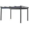 Image de Pergola en aluminium avec toit rétractable - 3 x 4 m - Gris anthracite