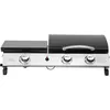 Image de Plancha gaz avec couvercle "Rasio" - 7.5 KW - 3 brûleurs - Noir