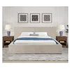 Image de Lit coffre marie habitat et jardin 160 x 200 cm en velours 4 pieces cadre a lattes pour 2 personnes de couleur beige