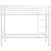 Image de Lit superpose habitat et jardin 200 x 97.5 x 165 cm en metal de couleur blanc