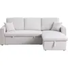 Image de Canape angle fixe HABITAT ET JARDIN 3 places en velours beige 145 x 145 x 85 cm