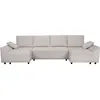 Image de Canape angle fixe HABITAT ET JARDIN 5 places en velours beige 138 x 321 x 85.5 cm