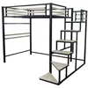 Image de Lit mezzanine lena habitat et jardin 260 x 198 x 197 cm en metal pour 2 personnes de couleur noir