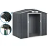Image de Abri de jardin en métal "Vegas" 5.29 m² avec gouttière - Gris
